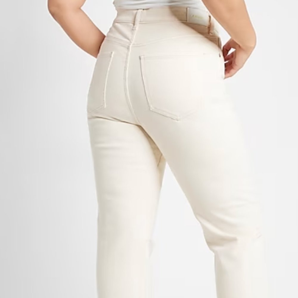 Express Super High Waisted Modern Straight Jeans